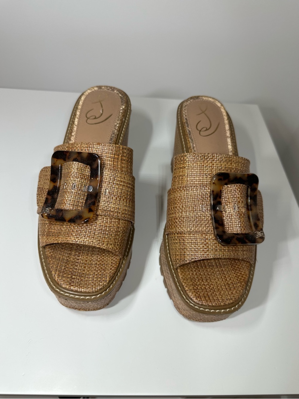 Sam Edelman Tan Espadrille Wedge Sandals